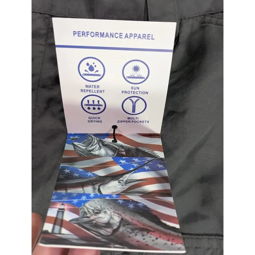 Palmyth Mens Performance Fishing Shorts NWT Size 38 XL Charcoal Gray 6.5